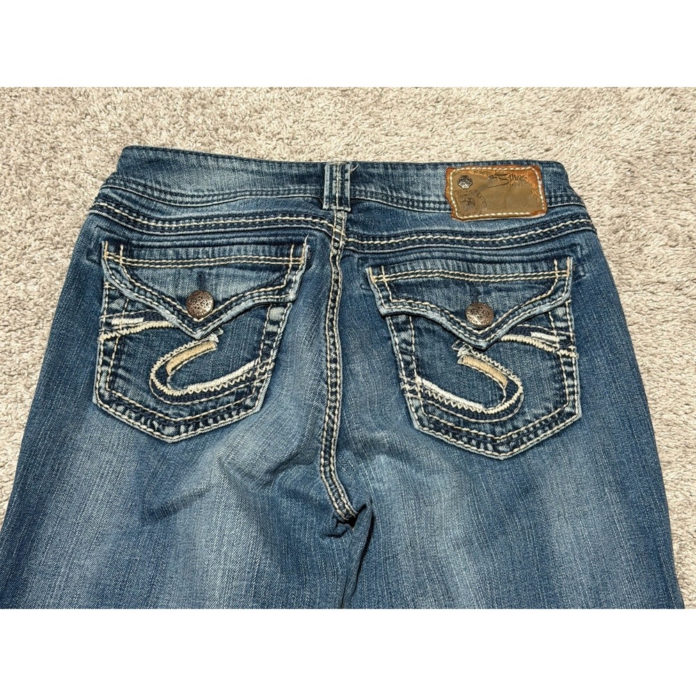 Silver Womens Jeans 28 Blue Suki Surplus Bootcut Low Rise Denim Flap Pockets